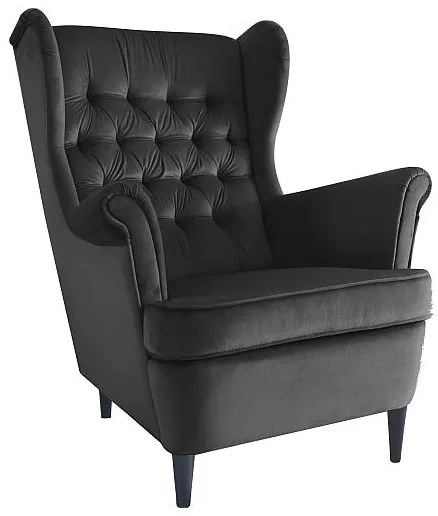 Herry Velvet fotel, fekete