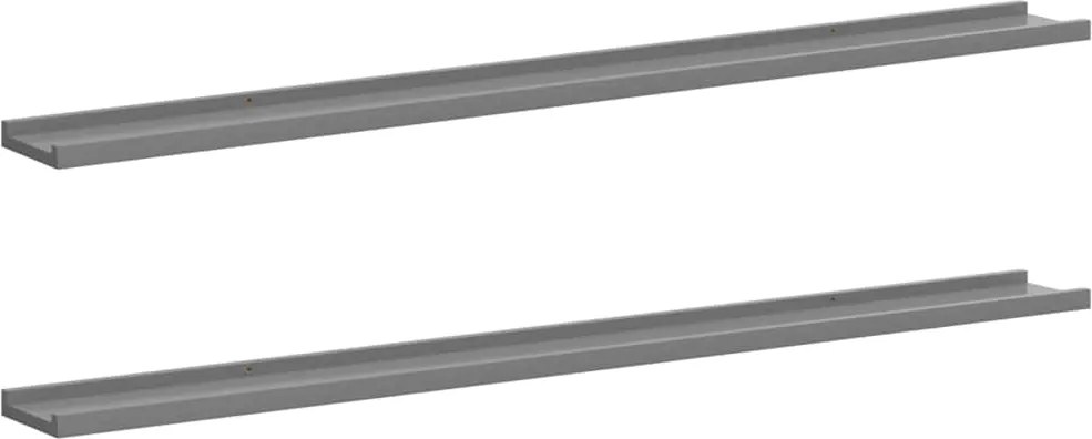 vidaXL 2 db szürke fali polc 115 x 9 x 3 cm
