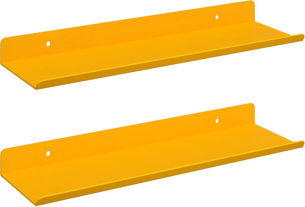 vidaXL Lebegő polc 2 pcs Mustár sárga 30 x 9 x 2,5 cm Acél