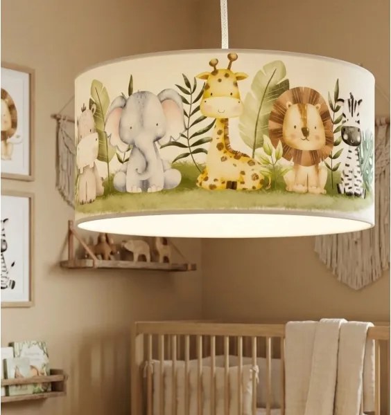 Gyerek csillár KIDS ROOM 1xE27/60W/230V Ø 40 cm dzsungel mintás