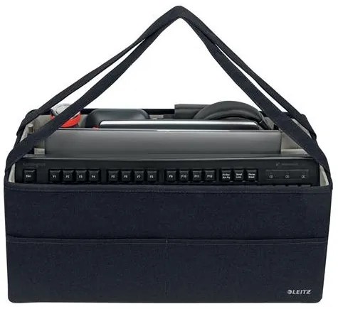 Hordozótáska, 3 rekeszes, LEITZ Fabric Hot Desking, sötétszürke (E64440089)