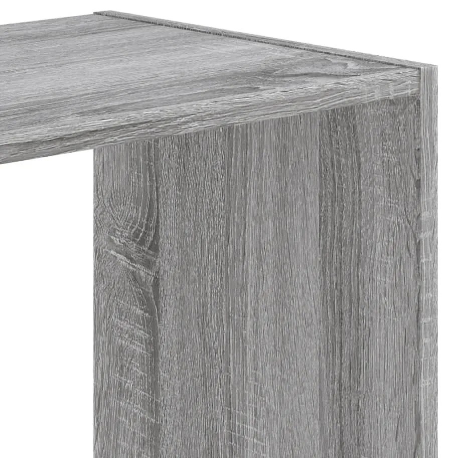 szürke sonoma színű szerelt fa könyvespolc 102 x 32 x 108 cm