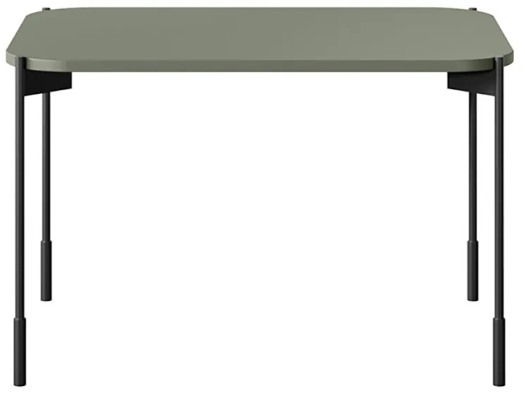 Sonatia dohányzóasztal 70 cm téglalap alakú fém lábakkal - olíva