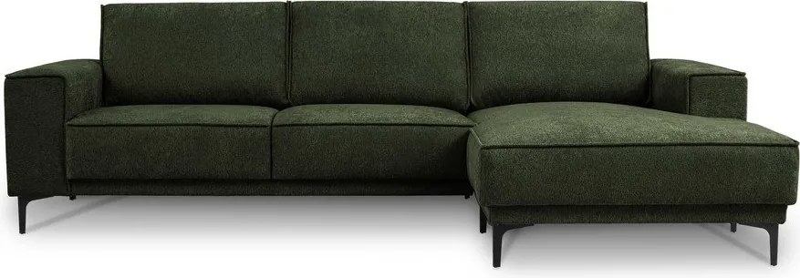 Zöld zsenília sarokkanapé (jobb oldali-heverő résszel) Copenhagen – Scandic