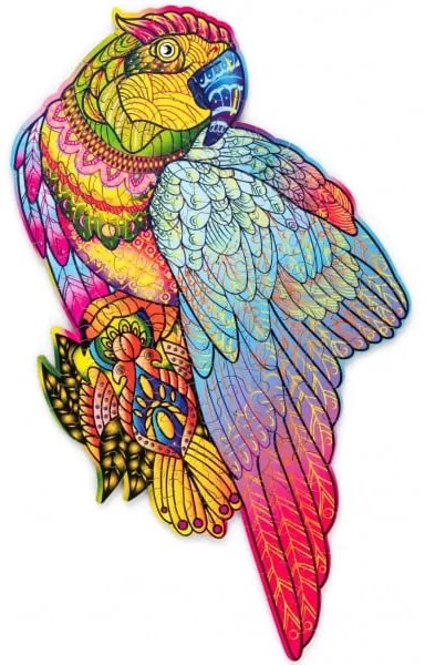 Wood Trick - Színes papagáj fa puzzle