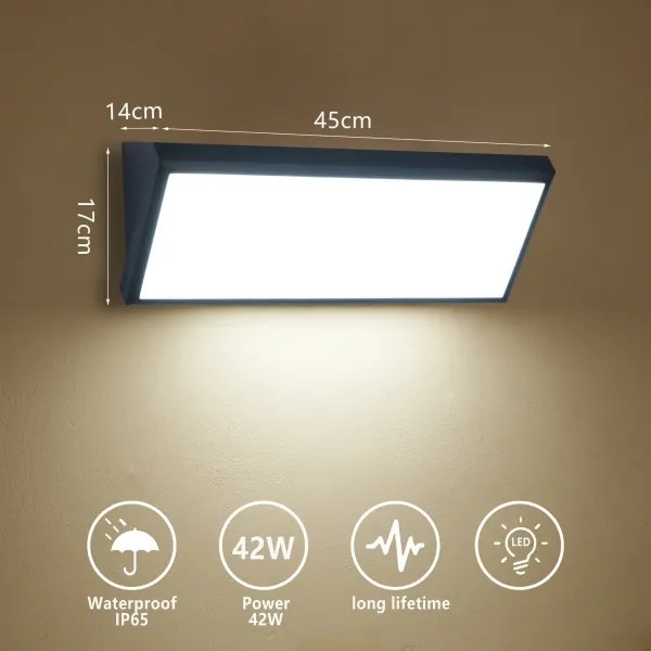 Brilagi - LED kültéri fali lámpatest TRIANGLE LED/42W/230V fekete IP65