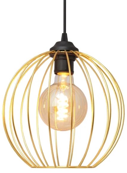 Csillár zsinóron MERCURE 1xE27/15W/230V arany/fekete