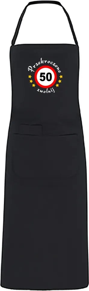 Konyhai kötény hímzéssel ajándék 50. születésnapra 50-es hímzés