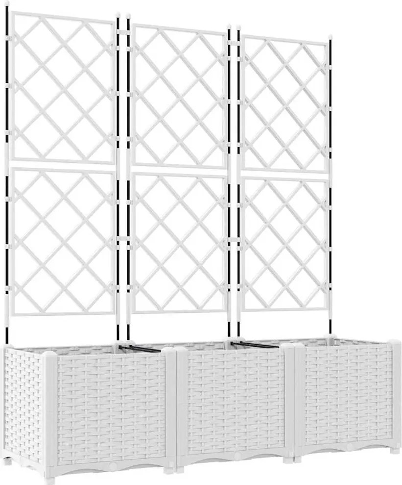 vidaXL Kerti cserép 3 pcs Fehér 120 x 40 x 143 cm Acél