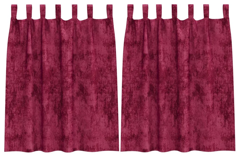 Függöny függönyökkel 2 pcs Bordó 140 x 140 cm Bársony