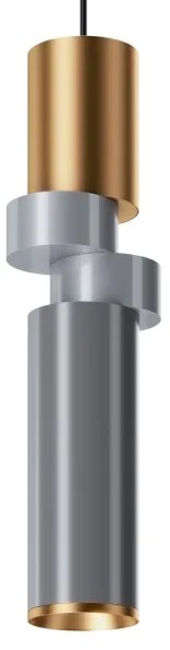 Maytoni MOD303PL-01CFL3 - Csillár zsinóron PALETTE 1xGU10/40W/230V arany/szürke