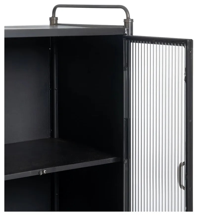 Fekete fém tálalószekrény 58x150 cm Brick – Ixia