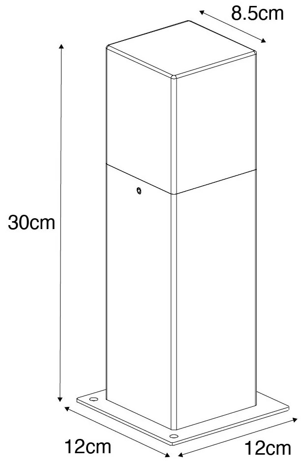 Kültéri lámpa 30 cm szürke talpvillával és kábelhüvelygel - Denmark