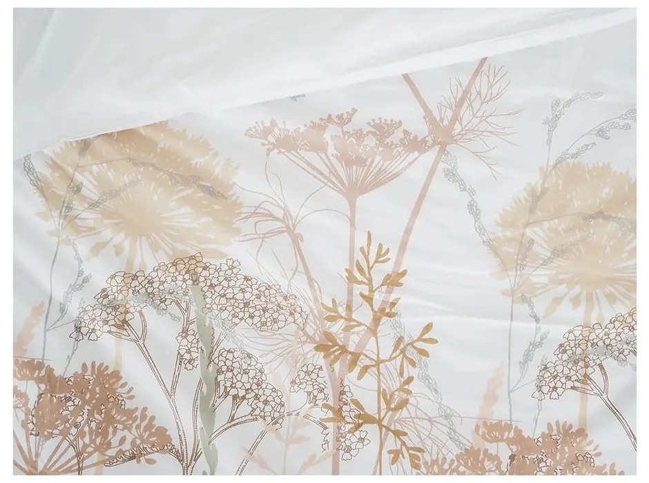 Fehér-terrakotta színű egyszemélyes krepp ágyneműhuzat 140x200 cm Caraway – B.E.S.