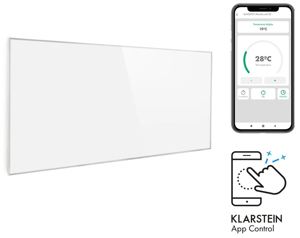 Klarstein Wonderwall Smart infrafűtés 60x120cm App 720W Időzítő IP24