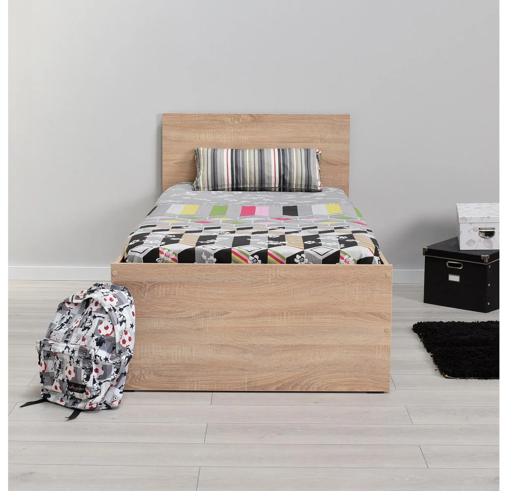 Egyszemélyes ágy 90 cm Krynalona 1 (ágyráccsal) (szonoma tölgy). 1108499