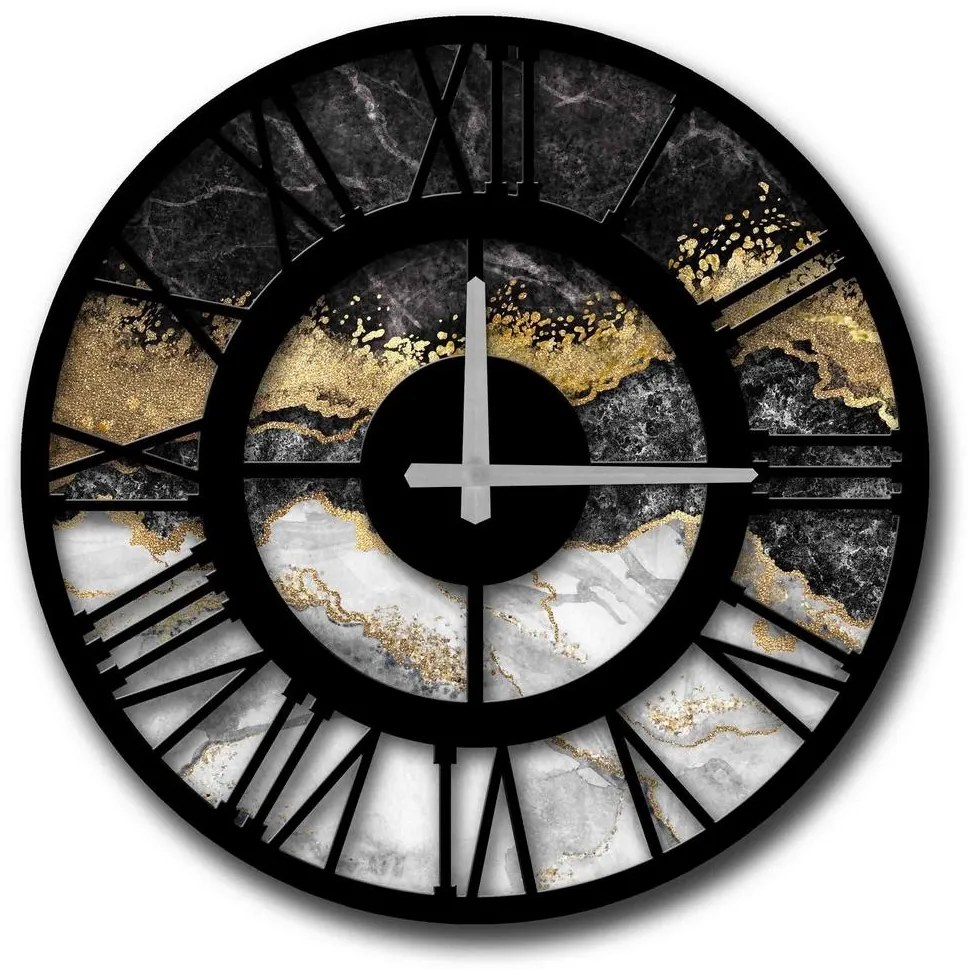 Falióra 50 cm 1xAA fekete/arany/szürke