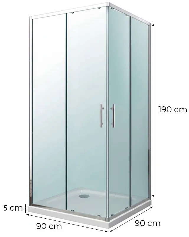 Soul 90x90 cm szögletes zuhanykabin zuhanytálcával