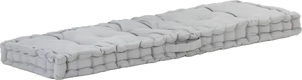 vidaXL szürke pamut raklappadló-párna 120 x 40 x 7 cm