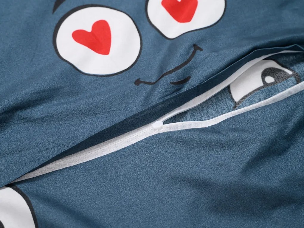 Mikroszálas ágyneműhuzat EMOJI KINYÚJTOTT nyelvvel szürke Ágyneműhuzat mérete: 70 x 90 cm | 140 x 200 cm