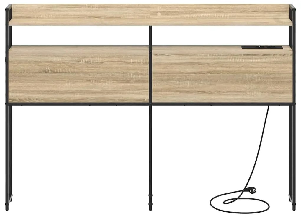 Fejtámla LED -es lámpákkal sonoma tölgy 120 cm Faanyag