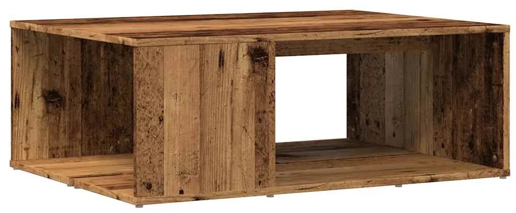 Antik fa színű szerelt fa dohányzóasztal 90 x 67 x 33 cm