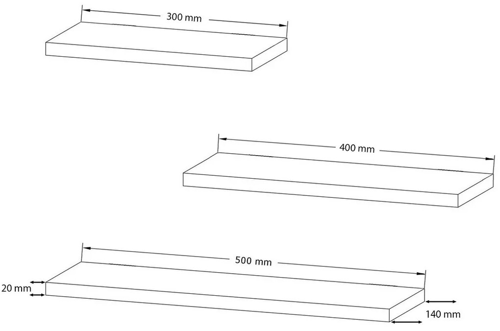 Leila White polc, 3 db