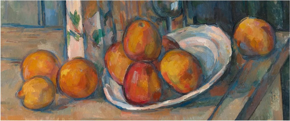 Kép - Paul Cézanne, Still Life with Milk Jug and Fruit, reprodukciók (120x50 cm)