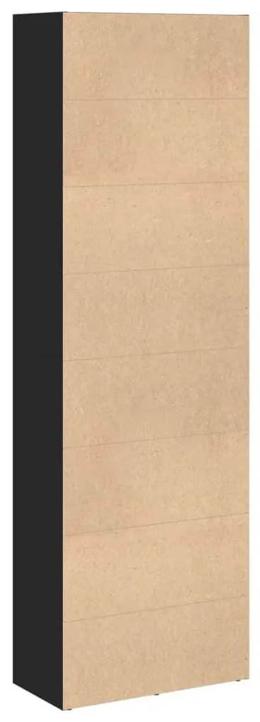 fekete szerelt fa könyvespolc 60 x 30 x 189 cm