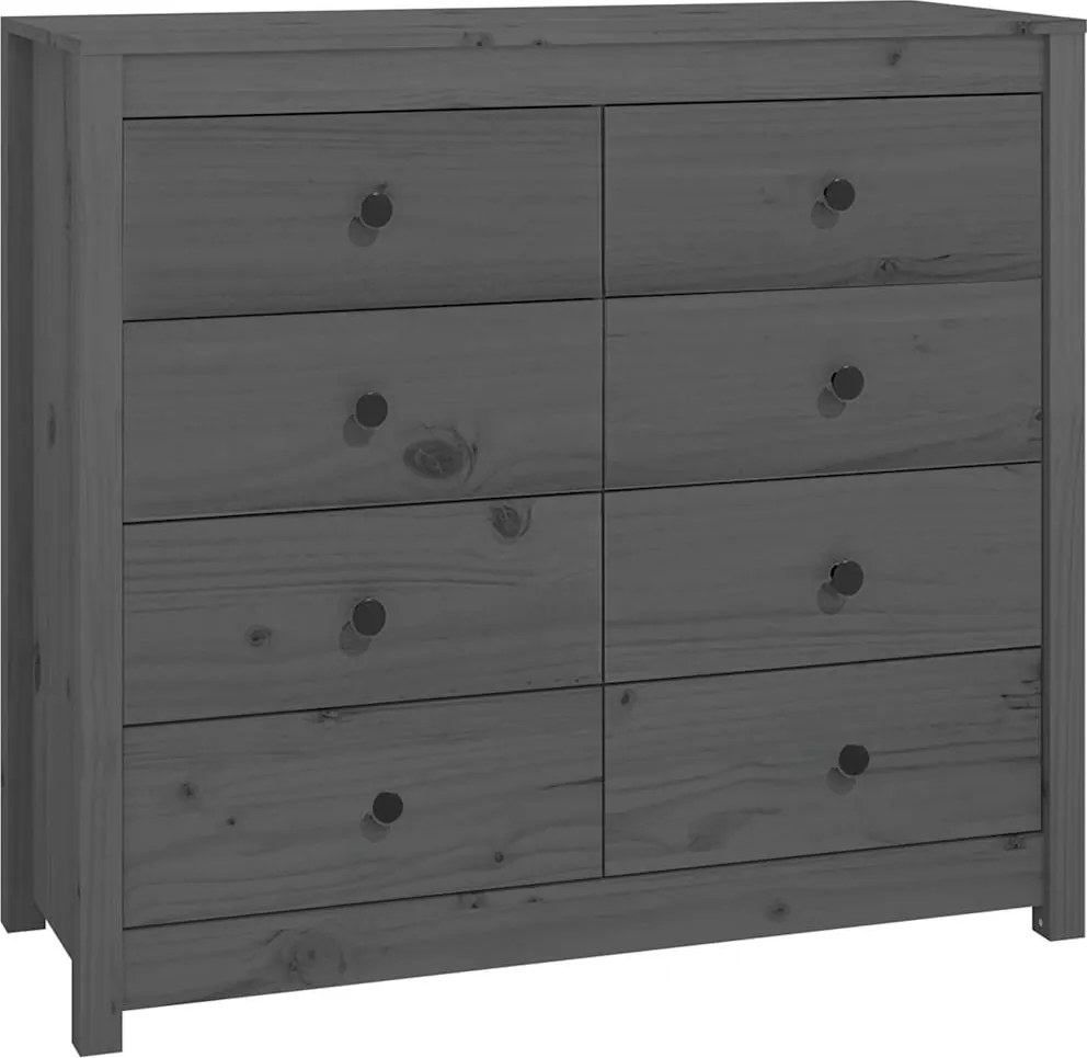 vidaXL szürke tömör fenyőfa kisszekrény 100 x 40 x 90 cm