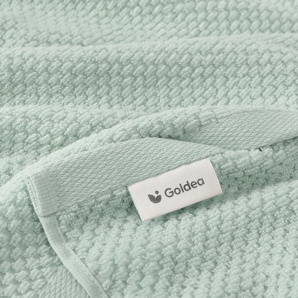 Goldea pamut frotír törölköző / fürdőlepedő micro pure - eukaliptusz 50 x 100 cm