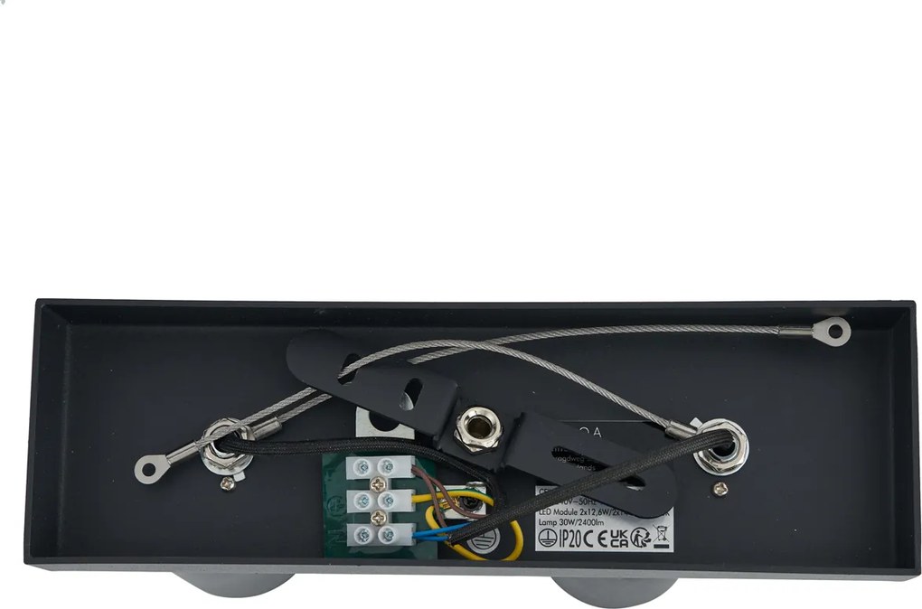 Modern mennyezeti lámpa fekete LED-del, szabályozható, 2 lámpás - Tate