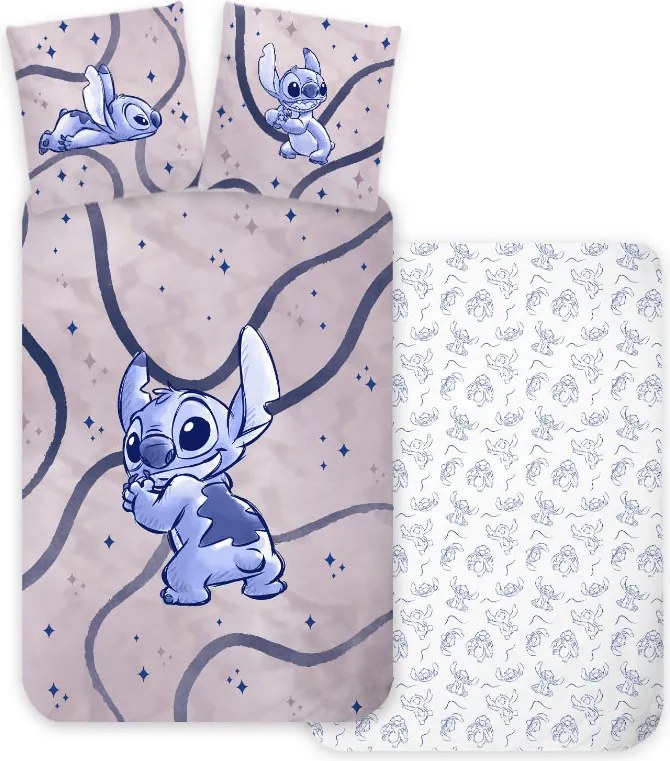 Disney Lilo és Stitch, A csillagkutya Stellar Waves gyerek, ovis ágyneműhuzat 100×135 cm, 40×60 cm