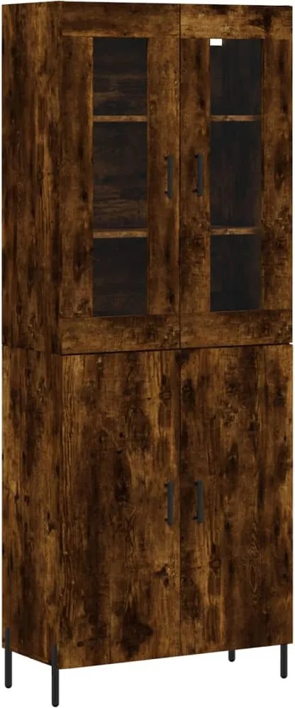 vidaXL füstös tölgy színű szerelt fa magasszekrény 69,5 x 34 x 180 cm