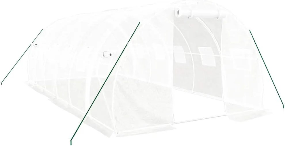 vidaXL fehér acélvázas melegház 18 m² 6 x 3 x 2 m