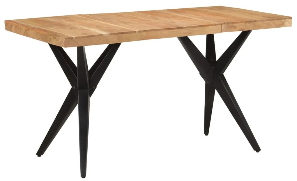 fekete tömör akácfa étkezőasztal 140 x 70 x 76 cm