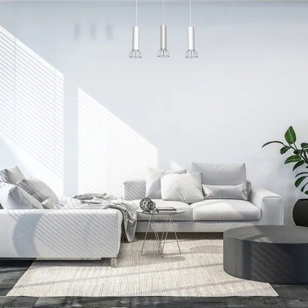 Csillár zsinóron DANTE 3xGU10/25W/230V fehér/fényes króm