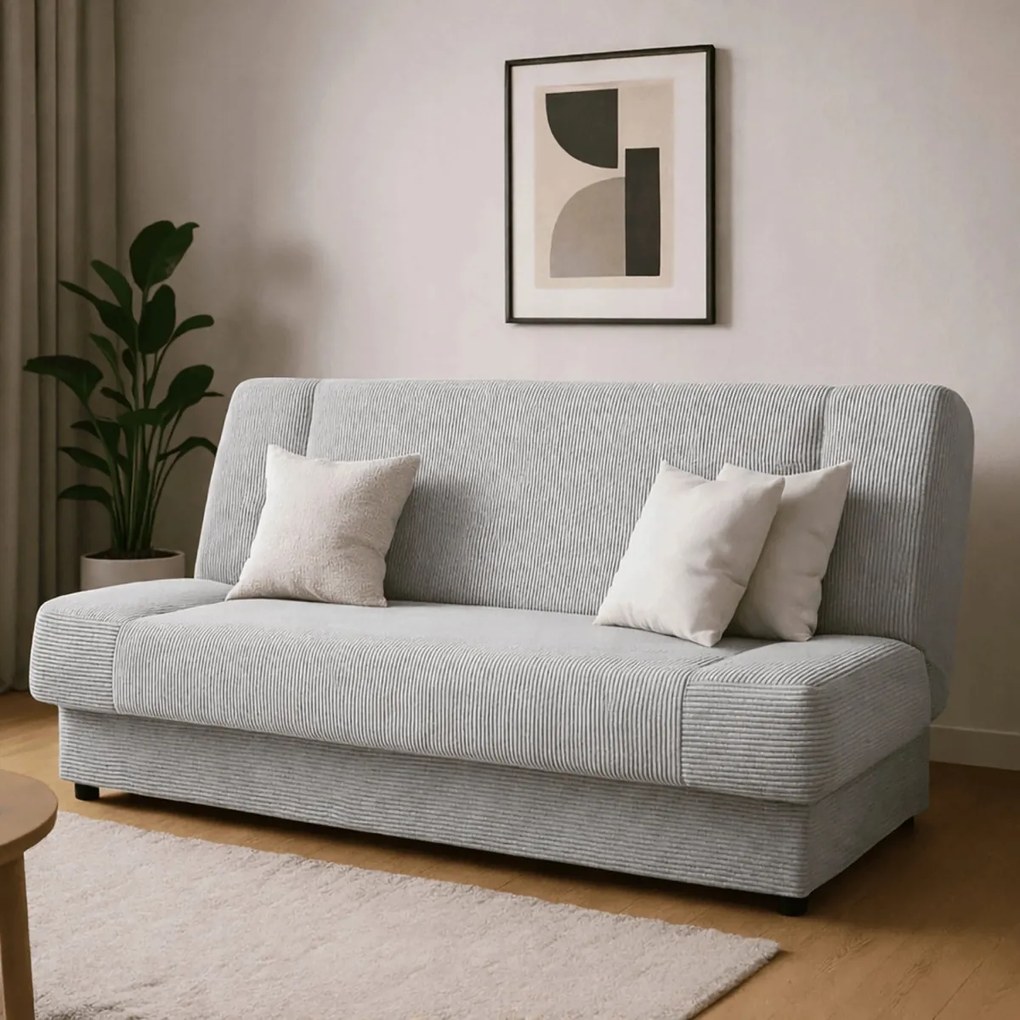 Wersalka Rozkładana PIANO Szara Sztruksowa