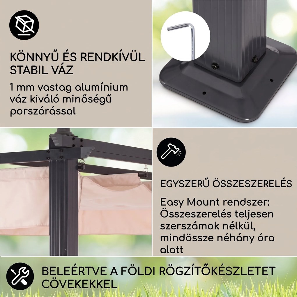 blumfeldt Pantheon pergola | 3 x 4 m | időjárásálló | UV-védelem | egészéves használat
