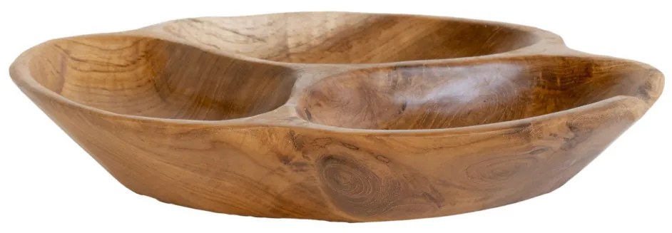 Nola tál teak fából, natúr, Ø30x5 cm