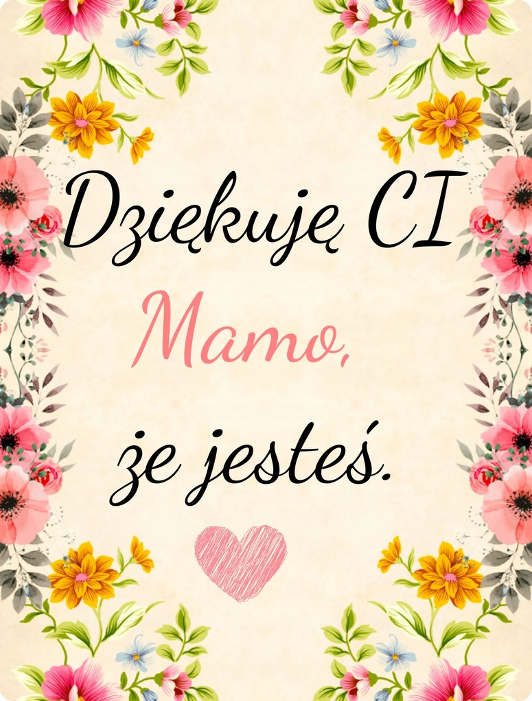 Fém poszter Ajándék Anyák napjára Köszönöm Anya, hogy itt vagy