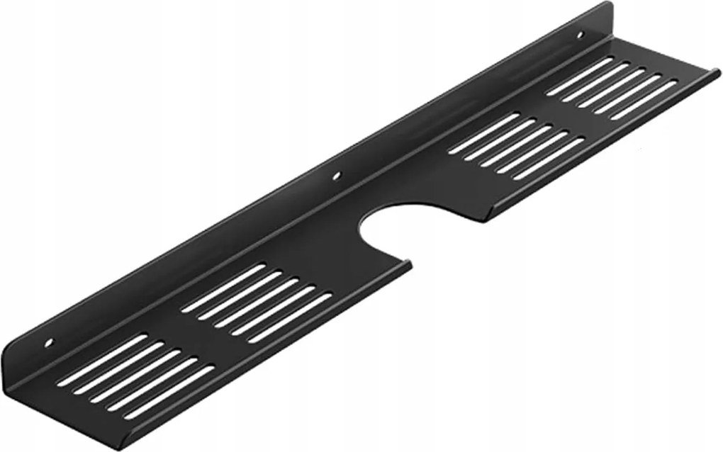 Függő fürdőszobai rendszerező 60 cm fekete fúrás nélküli acél polc