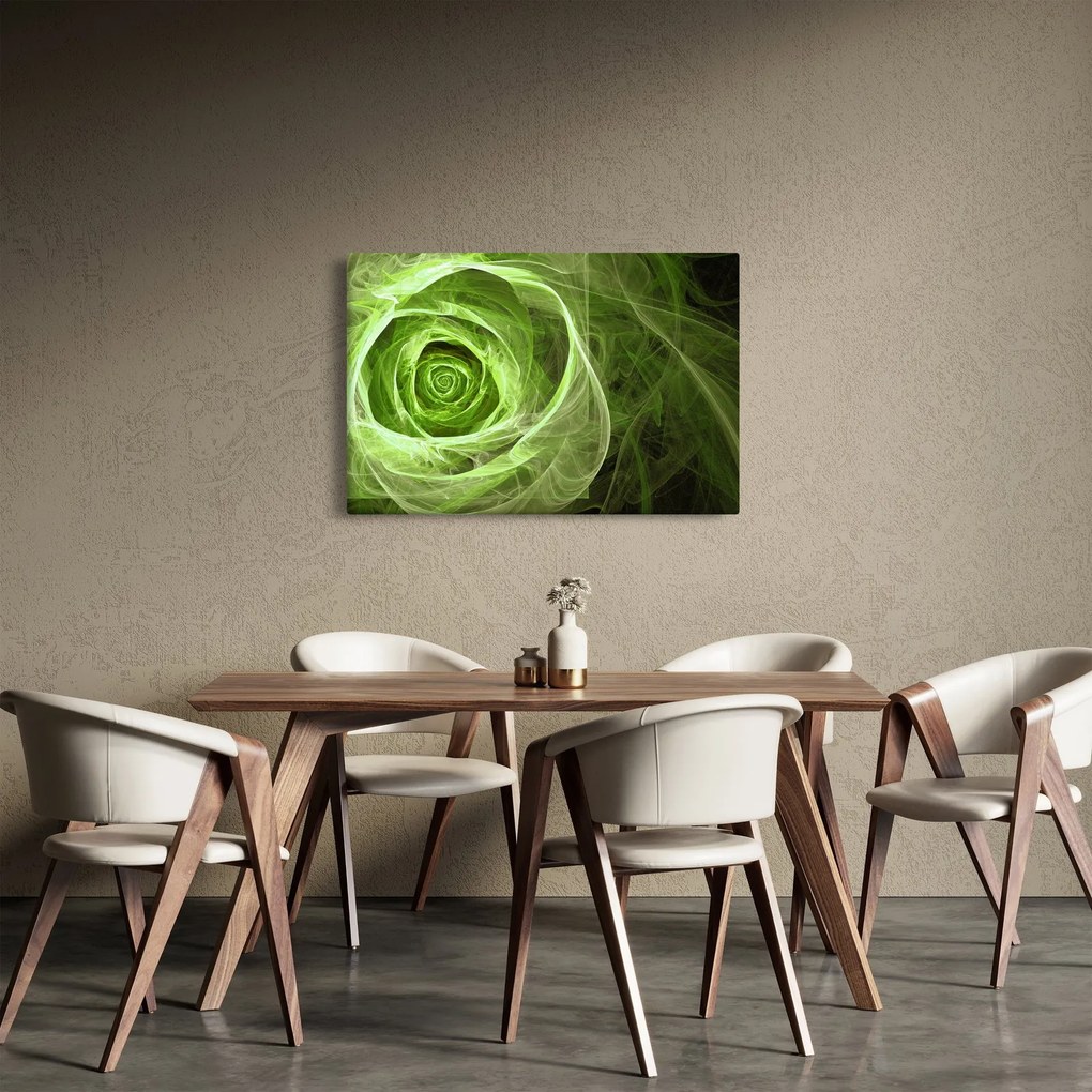 Kép - Absztrakt rózsa zöld (90x60 cm)