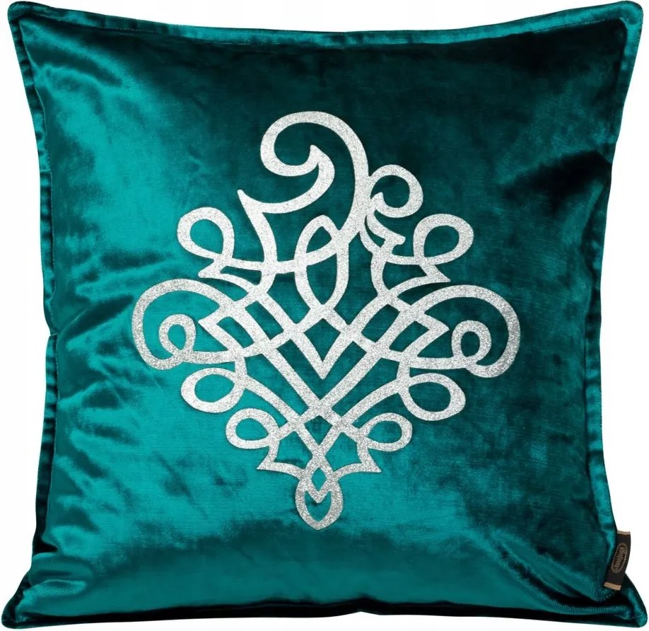 Dekoratív párnahuzat ROYAL-3 45x45 c.türkiz