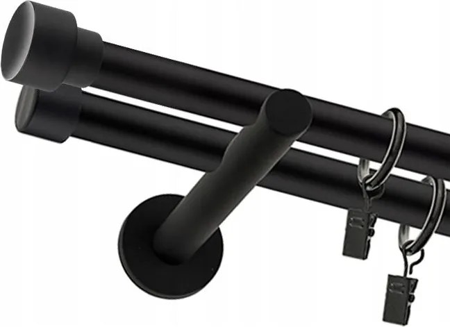 Függönykarnis Modern Fekete Dupla 25+19mm 120cm