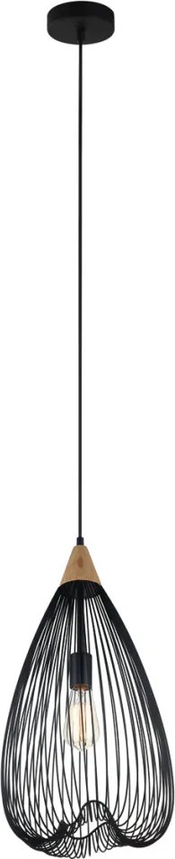 ITALUX MDM-2855-1-BK NUKA Egyágú Függesztett Lámpa Fém E27 IP20