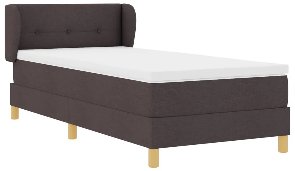 Boxspring Ágy Mattal - Sötétbarna - 100x200 cm - Szövet