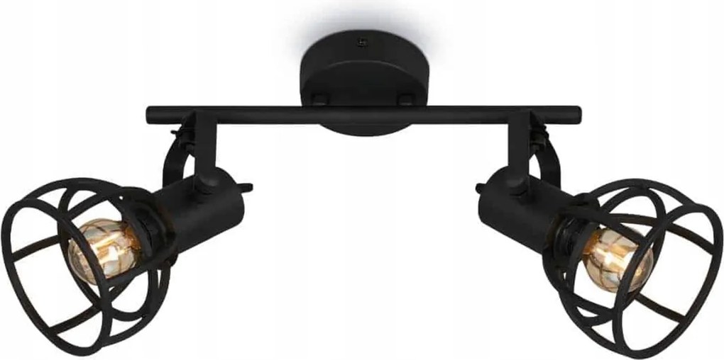 Briloner Korbo fekete spotlámpa 2x E14, fekete, 30 cm hosszú