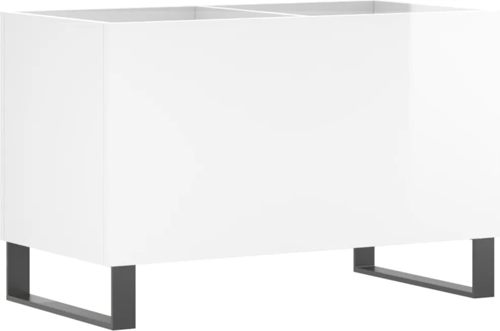 vidaXL magasfényű fehér szerelt fa hanglemezszekrény 74,5x38x48 cm
