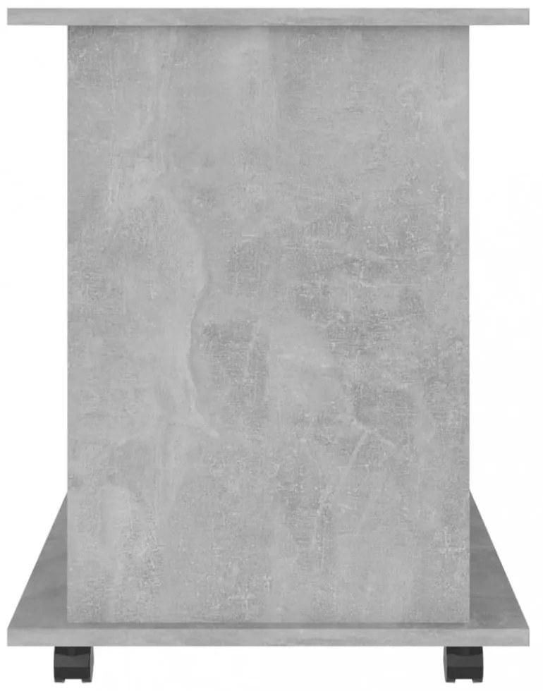 betonszürke szerelt fa kerekes szekrény 60 x 45 x 60 cm